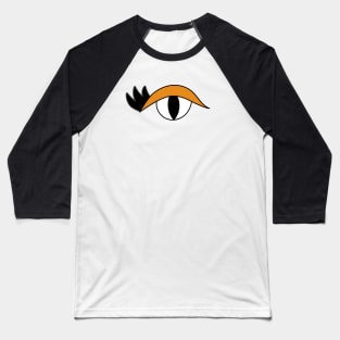 Cute Cartoon Eye with lashes an orange lid Baseball T-Shirt